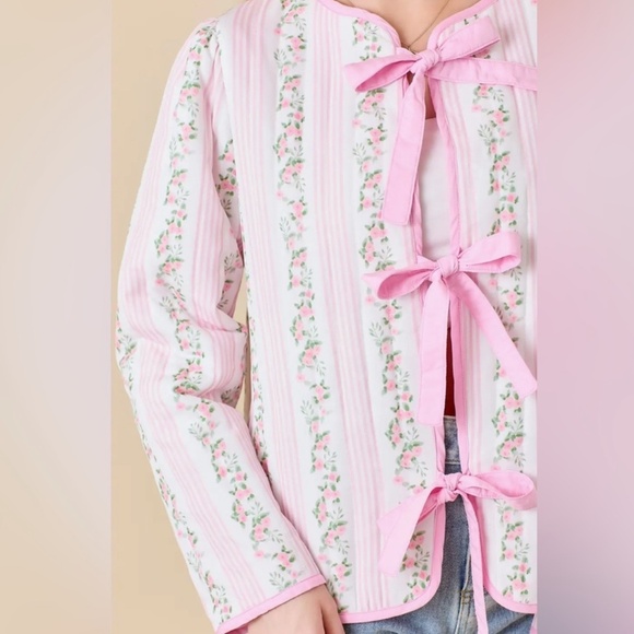 Main Strip Sweaters - 944. NEW The Bow Roses Quilted Jacket